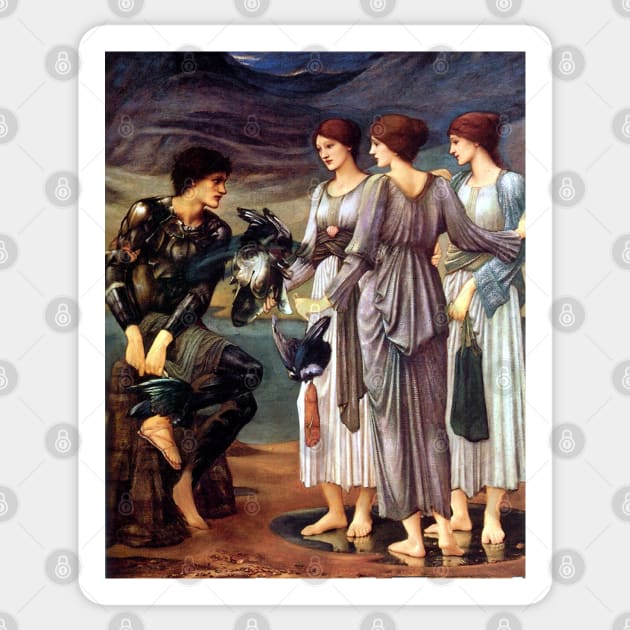 The Arming of Perseus - Edward Coley Burne-Jones Sticker by forgottenbeauty